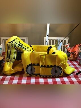 I want to be excavator digger yellow costume bulldozer toddler kids 3-7 yers